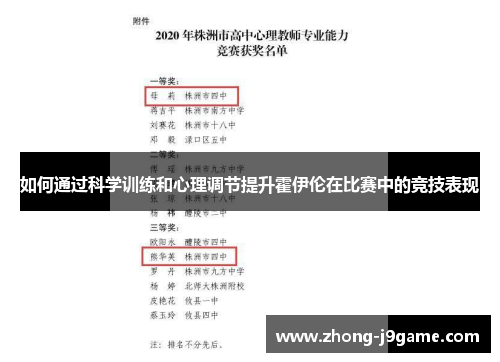 如何通过科学训练和心理调节提升霍伊伦在比赛中的竞技表现